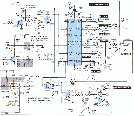 Micromoog Contour Generator Circuit