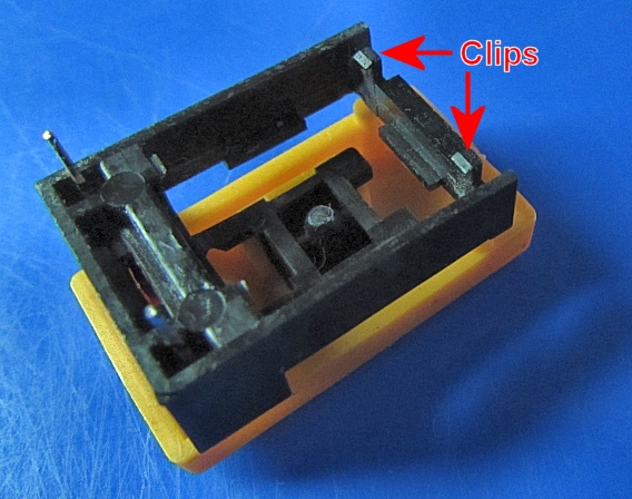 Switch actuator, showing the front clips