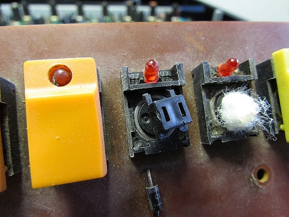 Broken TR-808 step switch actuators