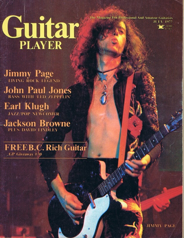 Guitar Player Magazine Cover, Jul 1977, featuring Jimmy Page