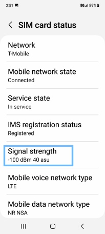SIM settings