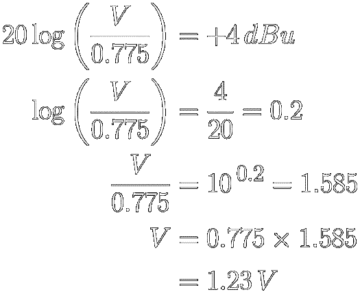 Calculating +4dBu