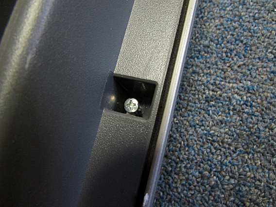Recessed screw holes, front