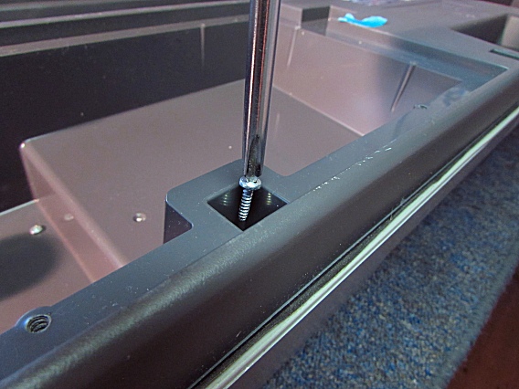 Recessed screw holes, rear