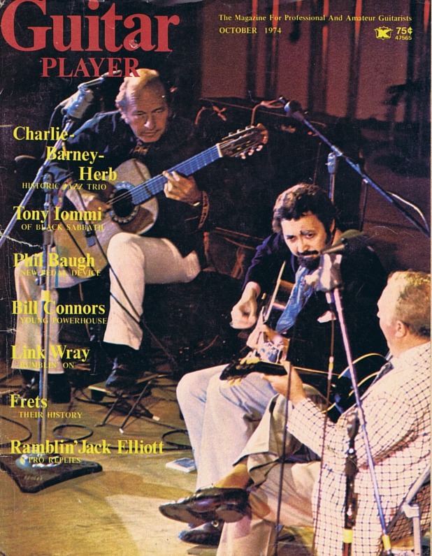 Guitar Player Magazine Cover, Oct 1974, featuring Herb Ellis, Barney Kessel, Charlie Byrd